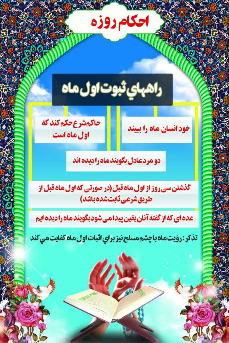 احکام شرعی؛ راه هاي ثبوت اول ماه