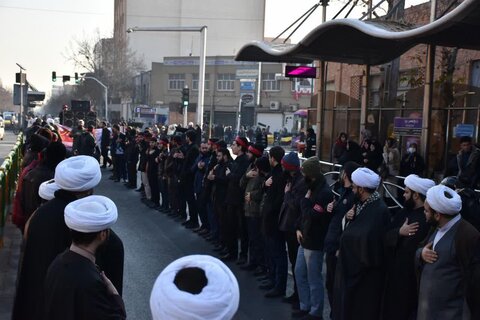 دسته عزاداری فاطمیه اول طلاب و اساتید مدرسه ایروانی تهران+ عکس