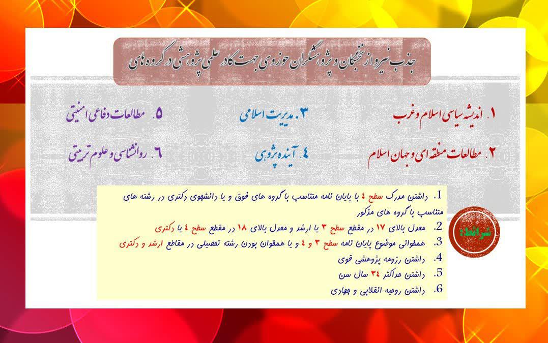 قابل توجه دانش آموختگان حوزوی متقاضی جذب، ویژه برادران